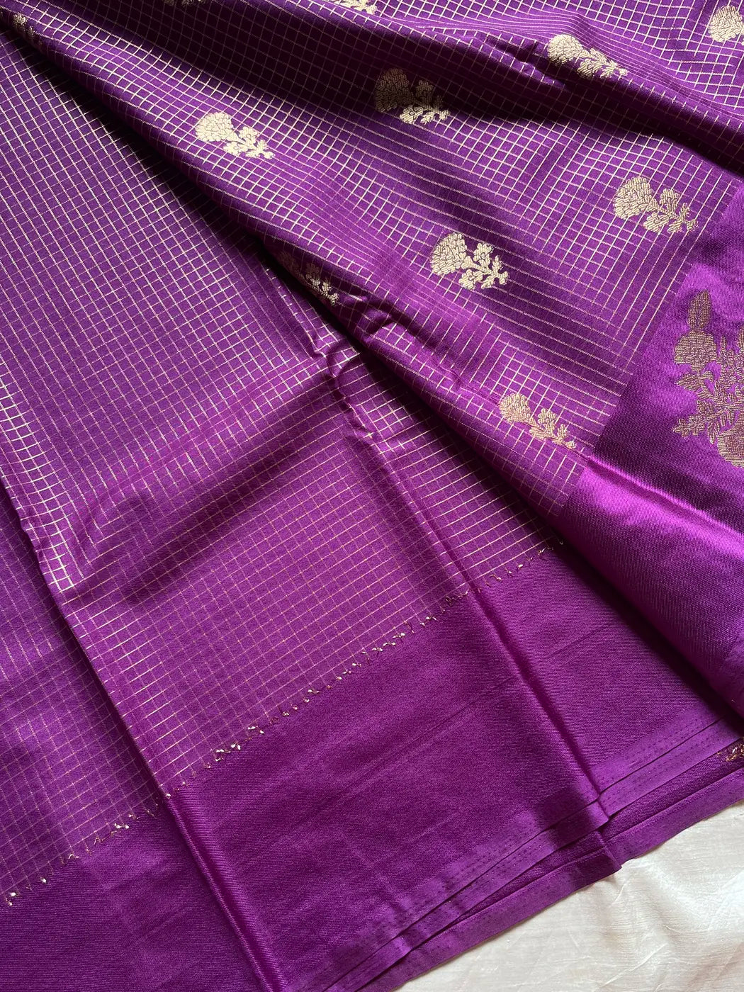 Banarasi Crepe Silk Saree – Mulberry Purple