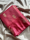 Banarasi Crepe Silk Saree – Coral Pink