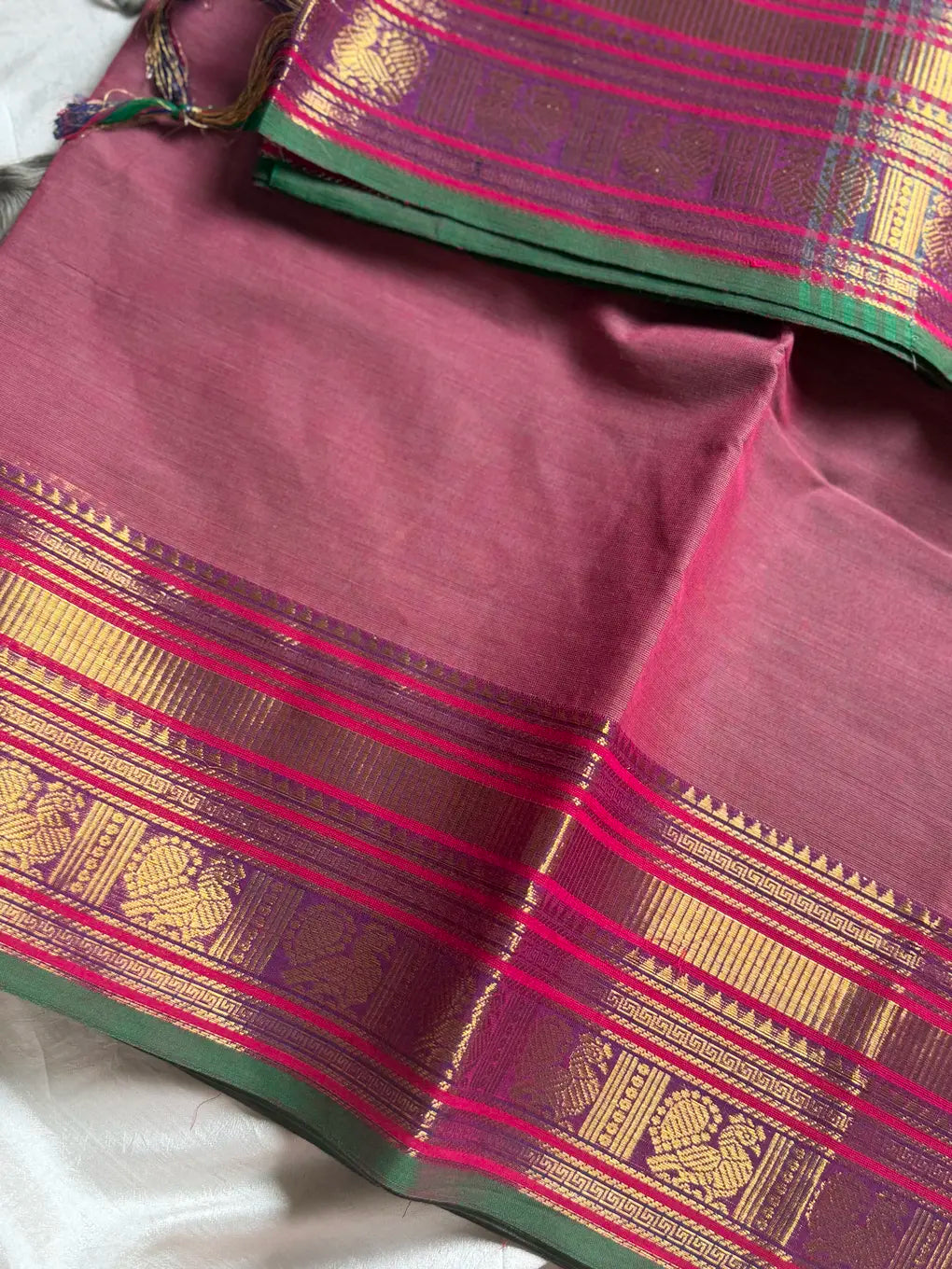Subtle Weaves | Pastel Pink Kanchi Cotton Saree