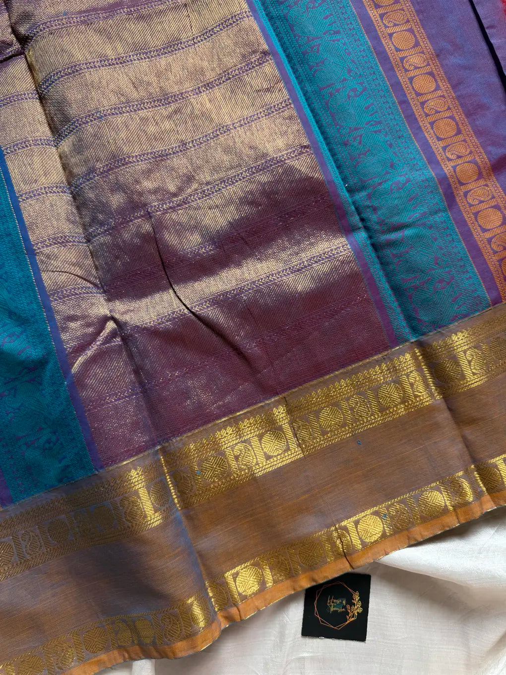 Pastel purple Zari Checks Kanchi Cotton Saree | House of Thansha