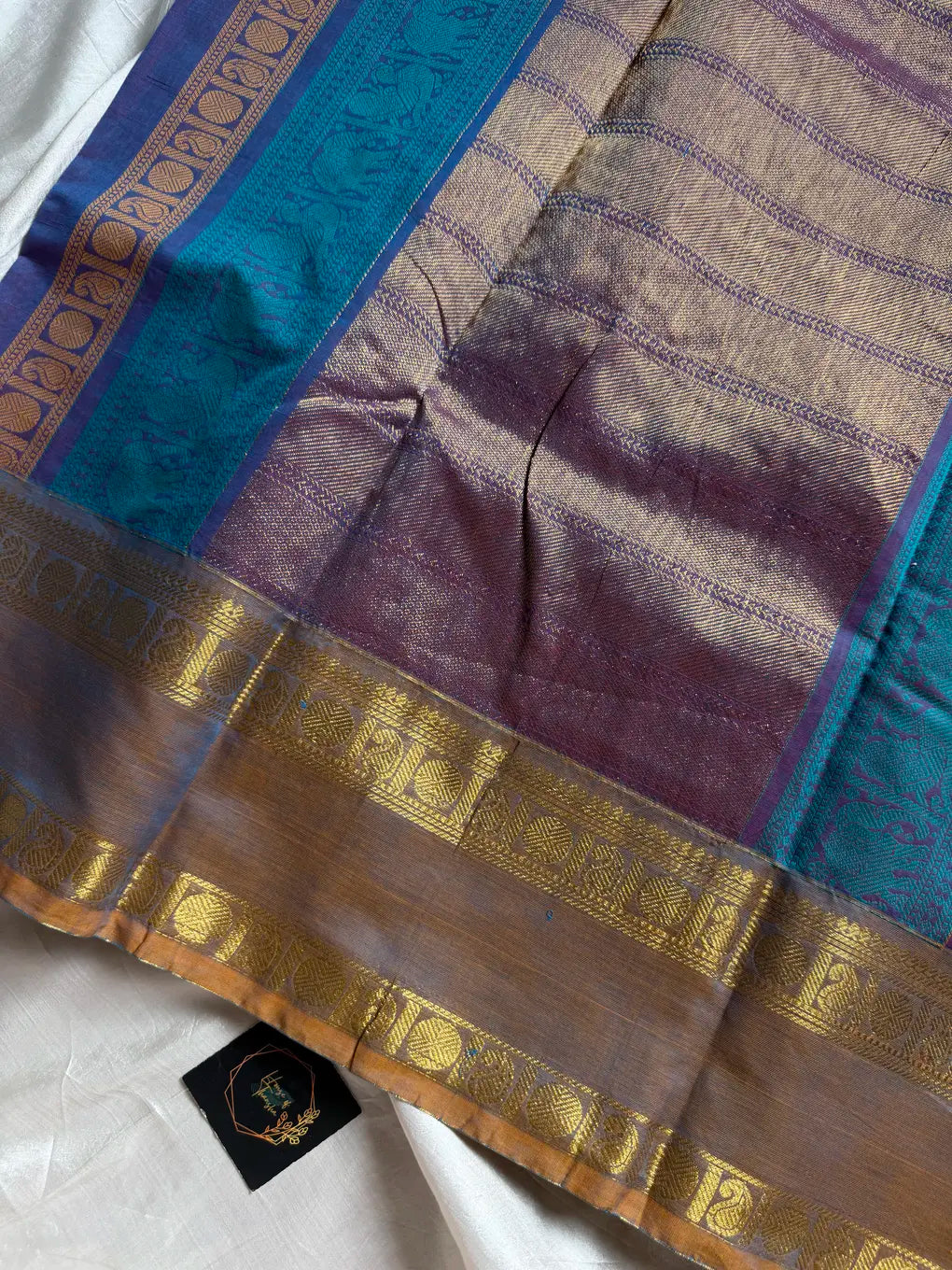 Pastel purple Zari Checks Kanchi Cotton Saree | House of Thansha