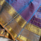 Pastel purple Zari Checks Kanchi Cotton Saree | House of Thansha