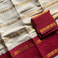 Sungudi Cotton Saree - Beige & Maroon