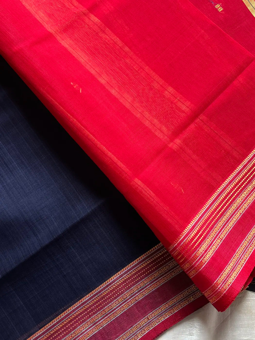 Vegan Silk Saree – Blue | Handloom Art Silk