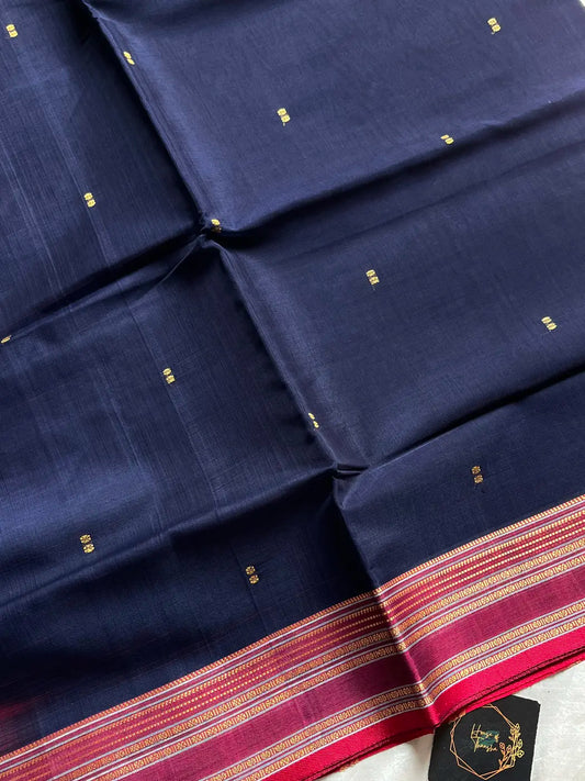 Vegan Silk Saree – Blue | Handloom Art Silk