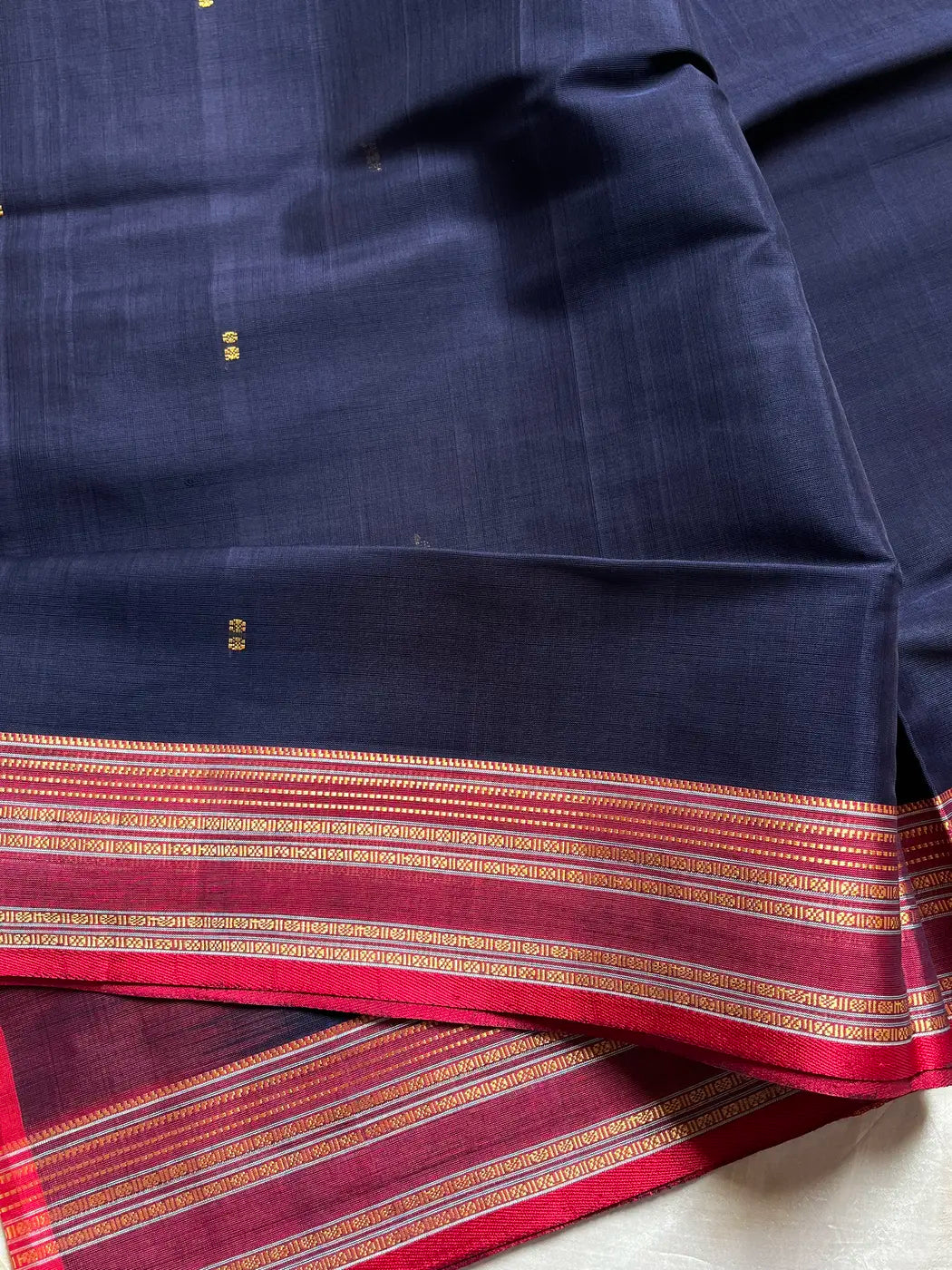Vegan Silk Saree – Blue | Handloom Art Silk
