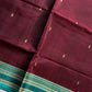 Vegan Silk Saree – Maroon & Blue | Handloom Art Silk