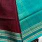 Vegan Silk Saree – Maroon & Blue | Handloom Art Silk