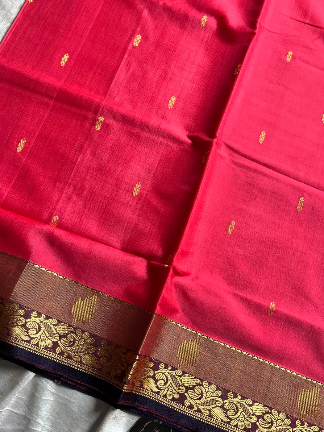 Vegan Silk Saree – Hot Pink | Handloom Art Silk