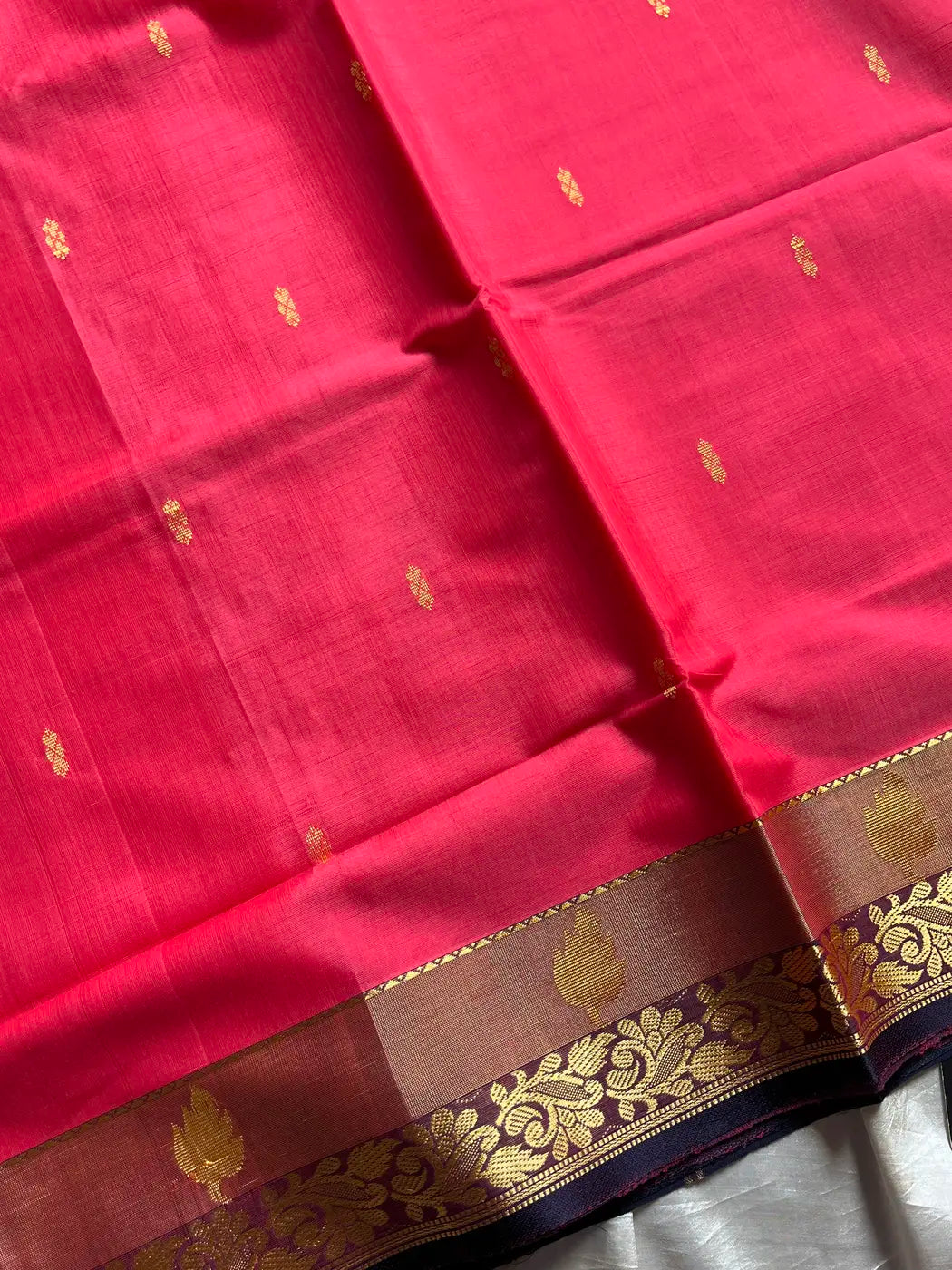 Vegan Silk Saree – Hot Pink | Handloom Art Silk