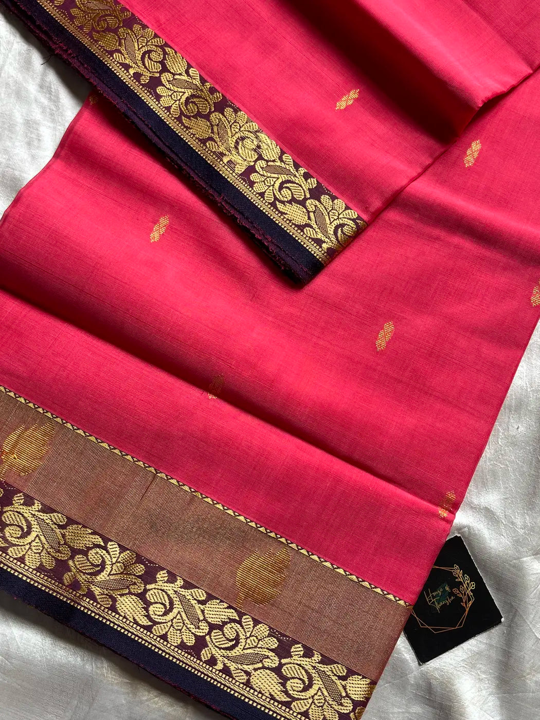 Vegan Silk Saree – Hot Pink | Handloom Art Silk