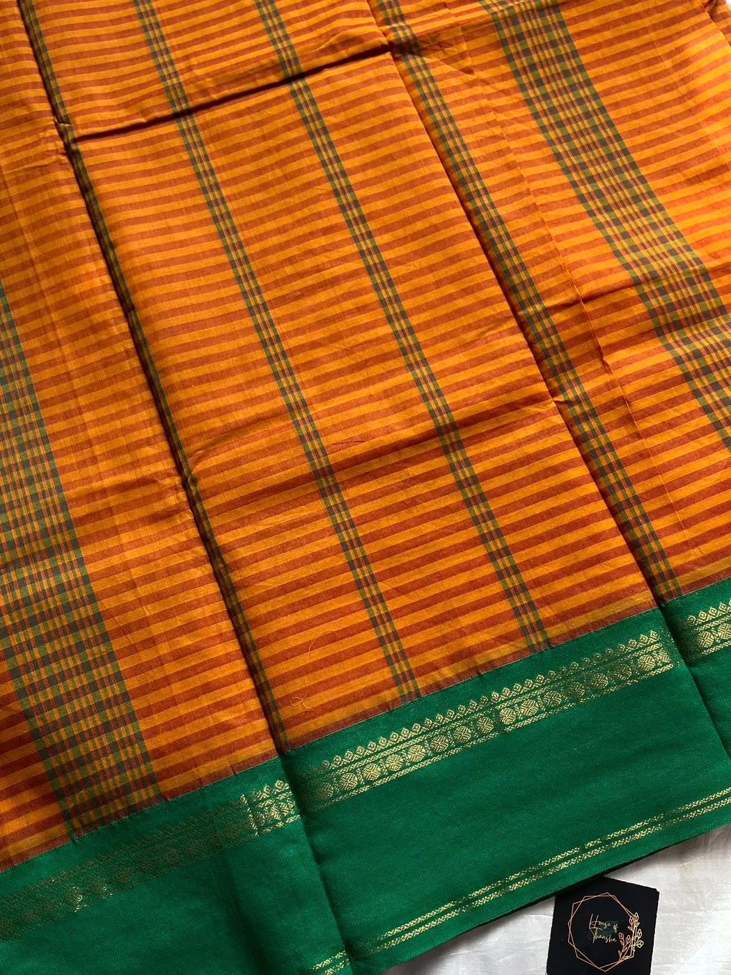 Maragatham – Korvai Kattam Chettinadu Cotton Saree