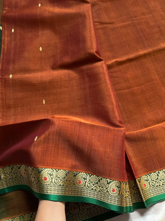 Vegan Silk Saree – Copperwood Handloom Art Silk Saree