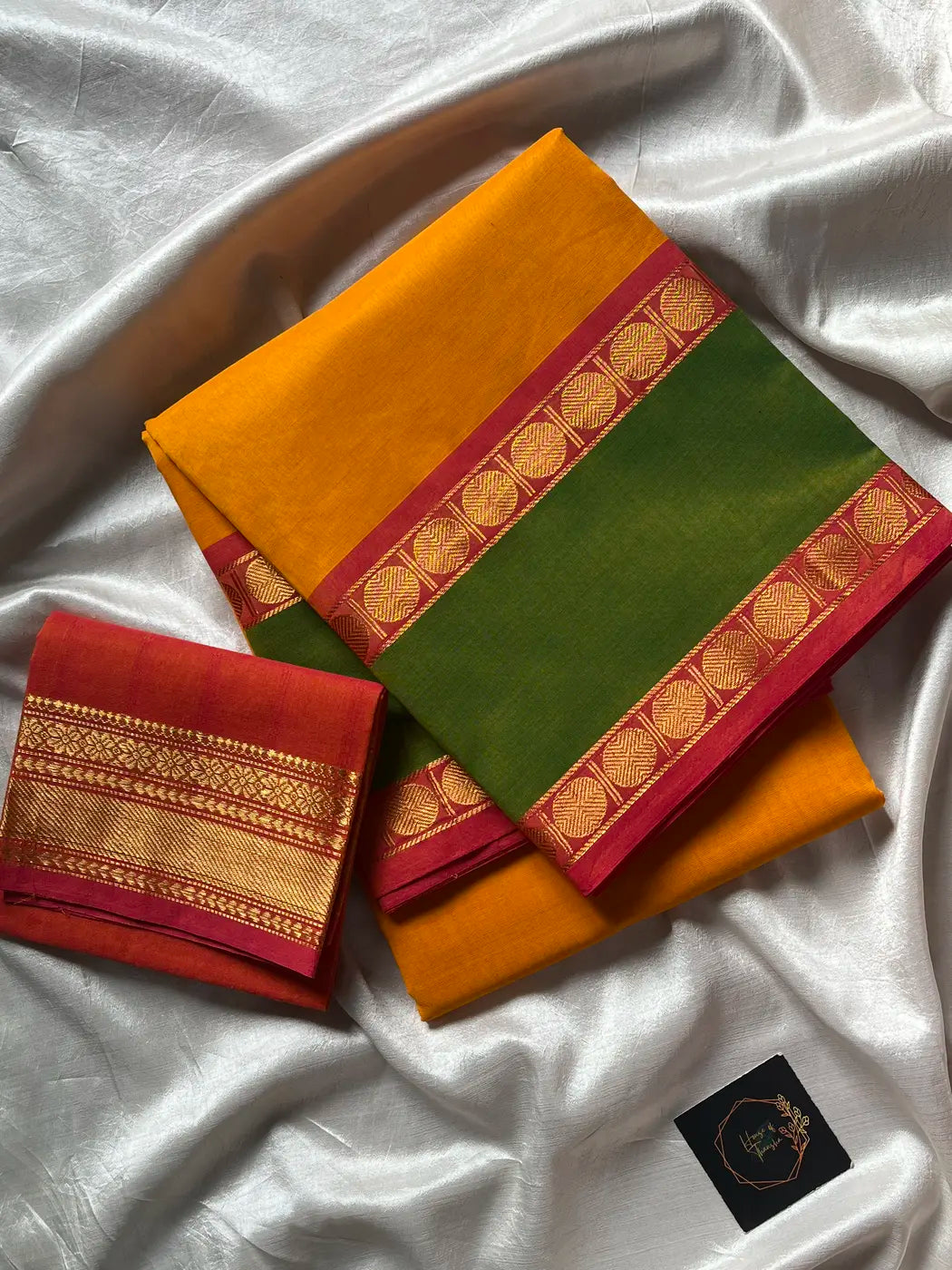 Mango yellow Kanchi cotton saree