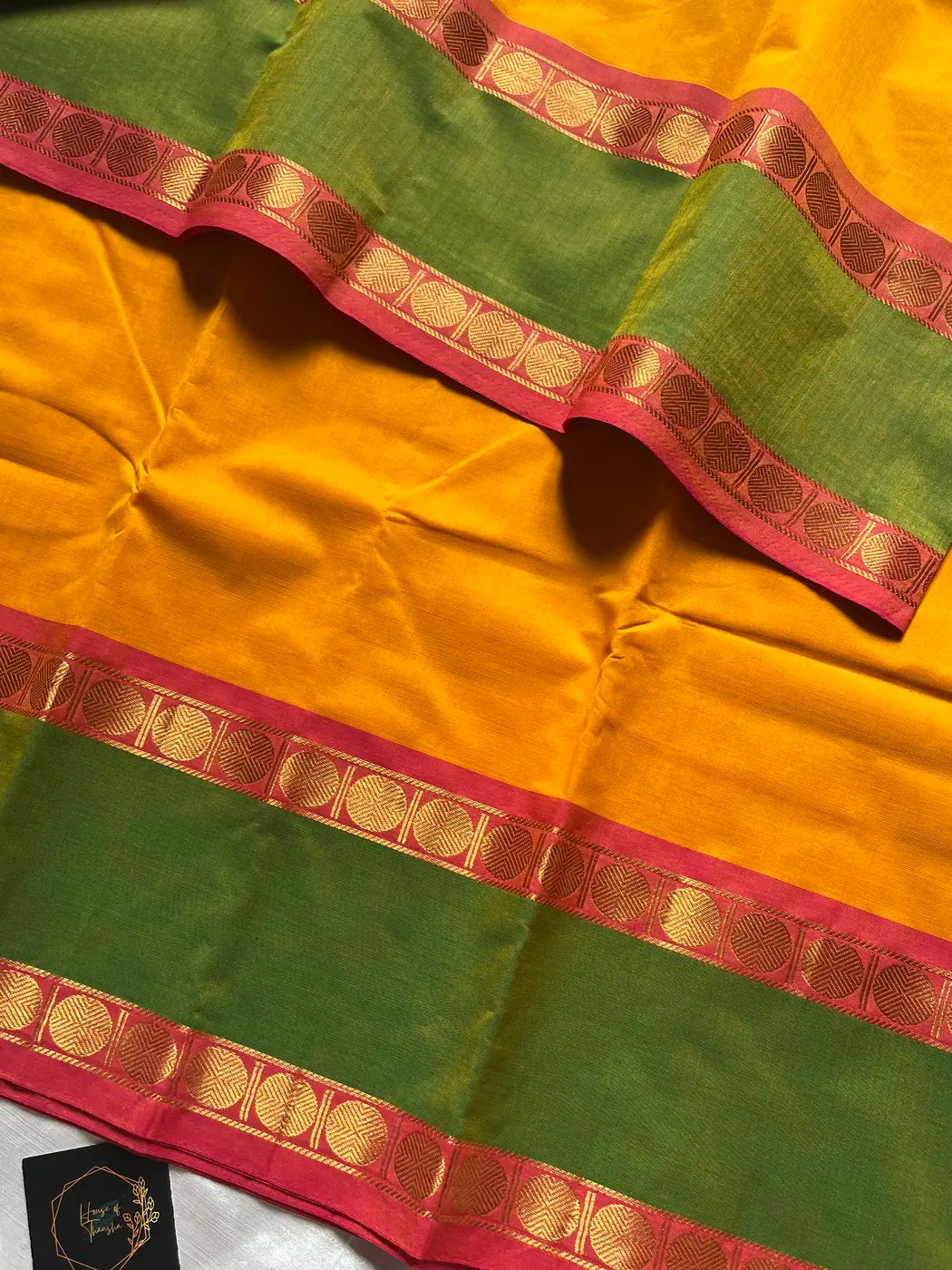 Mango yellow Kanchi cotton saree