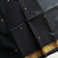 Sheuli – Black Chettinadu Cotton Saree with Golden Zari Butta 