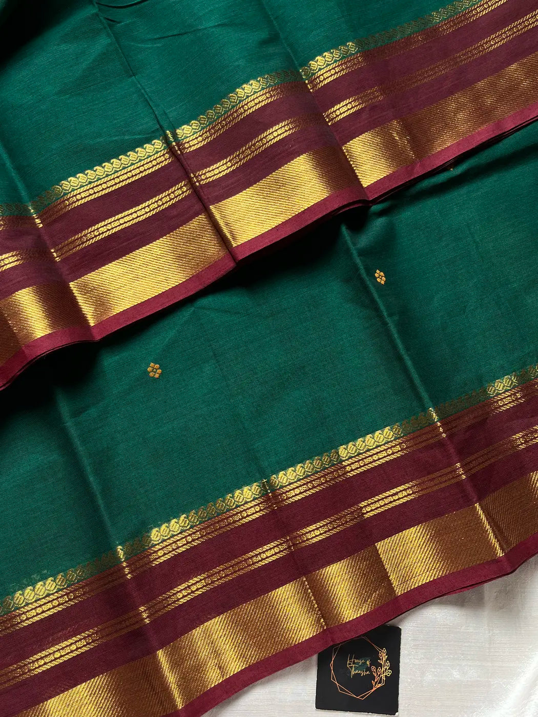 Vintage Loom Edit | Emerald Green Chettinadu Cotton Saree