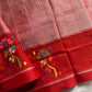 Chedibutta Saree - Handloom Vegan Art Silk - Rust orange