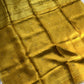 Yellow matka silk saree with gini weave and muslin pallu – House of Thansha