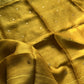 Yellow matka silk saree with gini weave and muslin pallu – House of Thansha