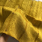Yellow matka silk saree with gini weave and muslin pallu – House of Thansha