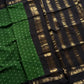 Kaikattu Sungudi Saree - Green & Black | Handloom