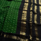 Kaikattu Sungudi Saree - Green & Black | Handloom