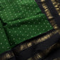 Kaikattu Sungudi Saree - Green & Black | Handloom