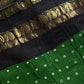 Kaikattu Sungudi Saree - Green & Black | Handloom