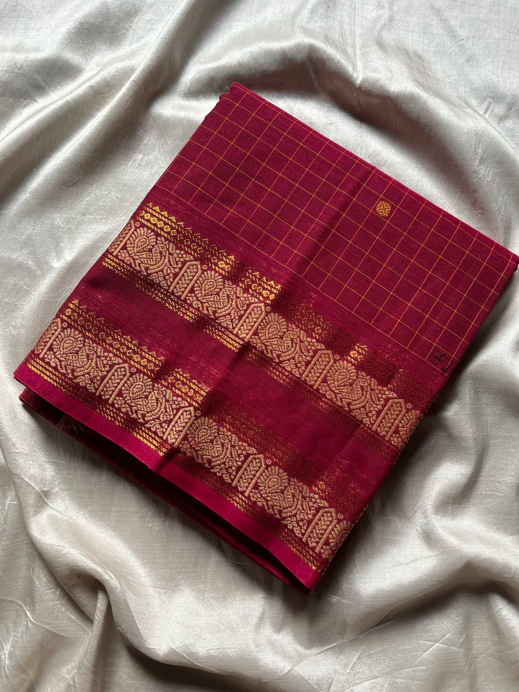 Kattam Edit – Dark Pink Checked Chettinadu Cotton