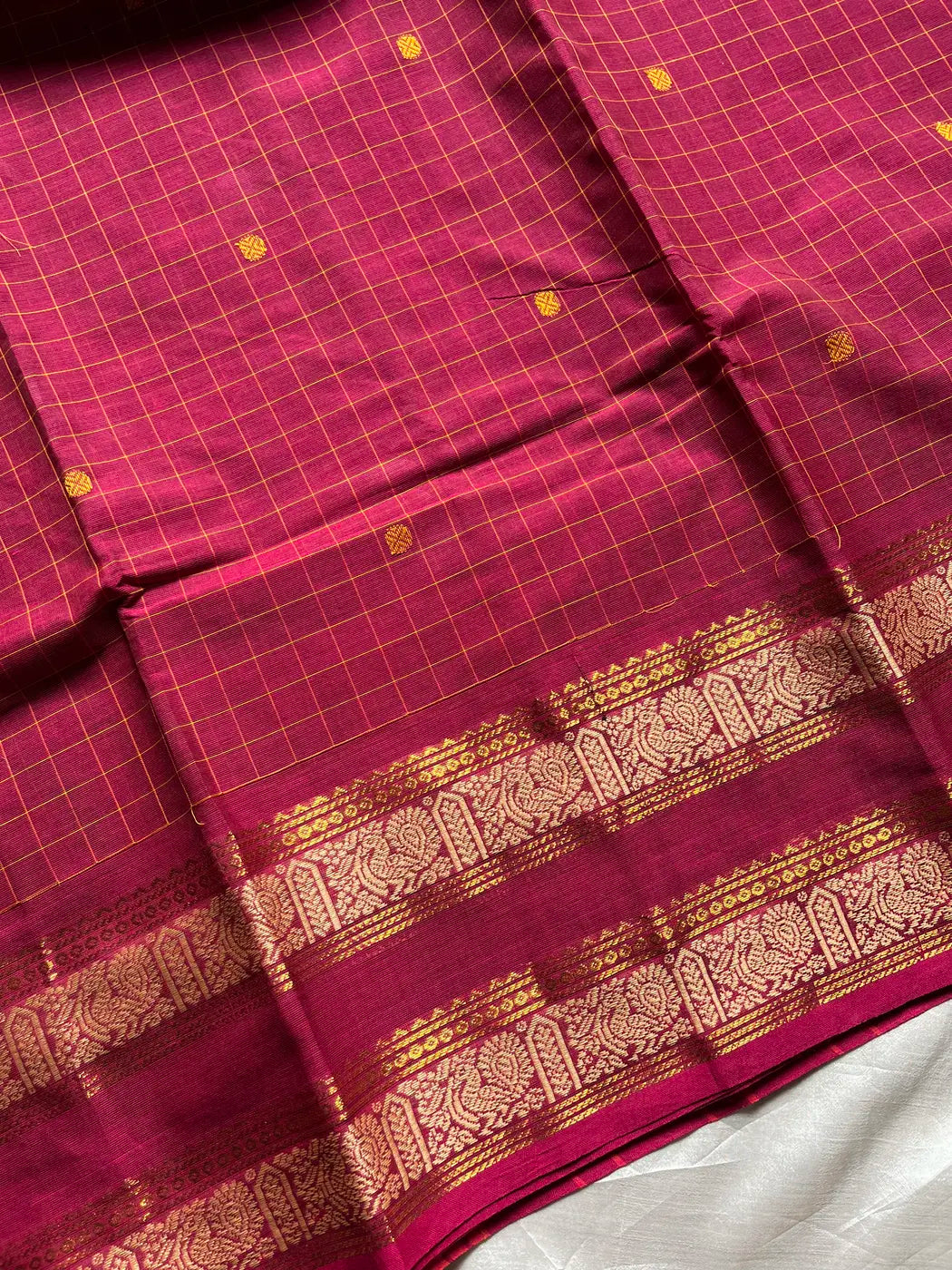 Kattam Edit – Dark Pink Checked Chettinadu Cotton