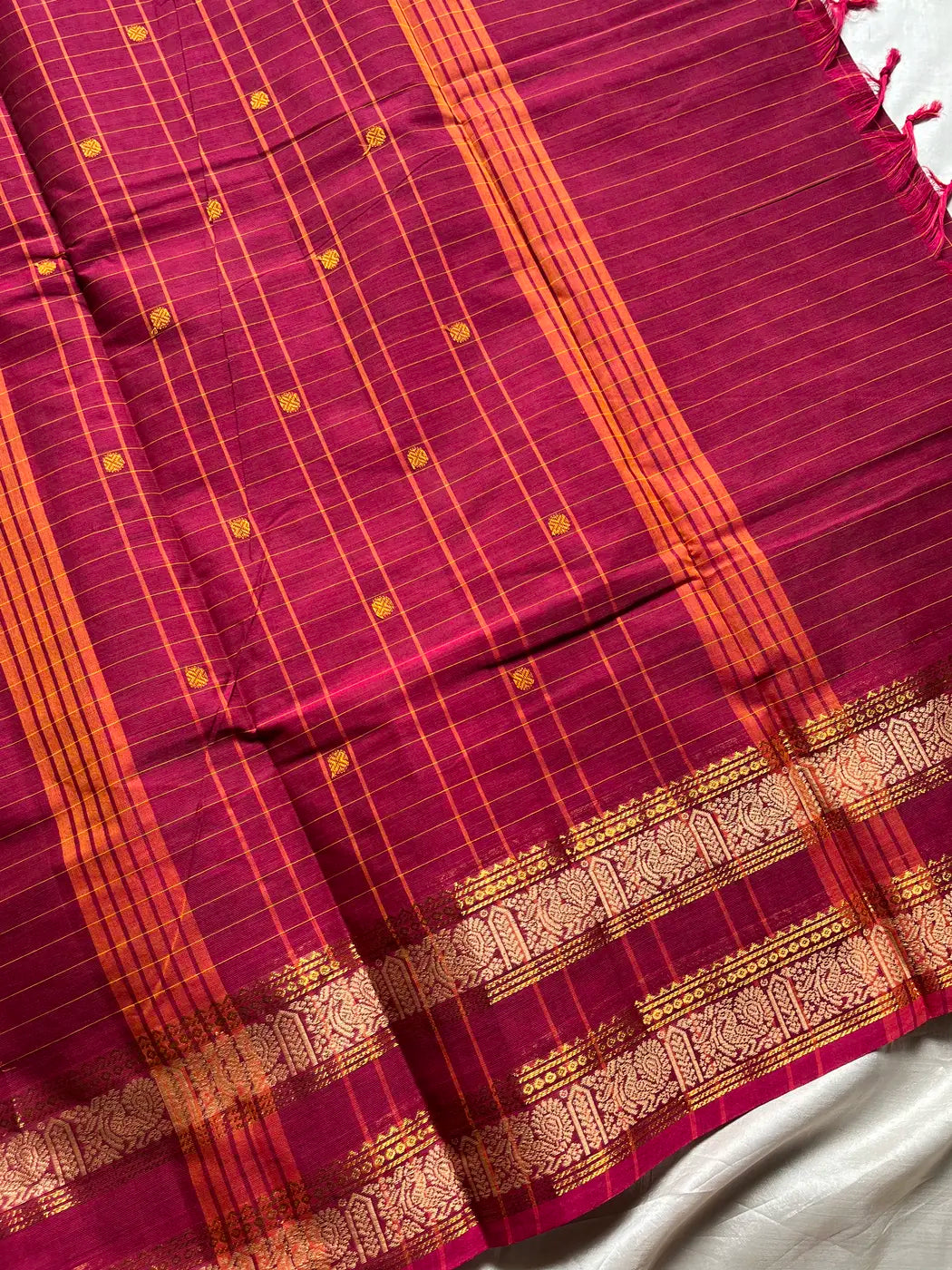 Kattam Edit – Dark Pink Checked Chettinadu Cotton