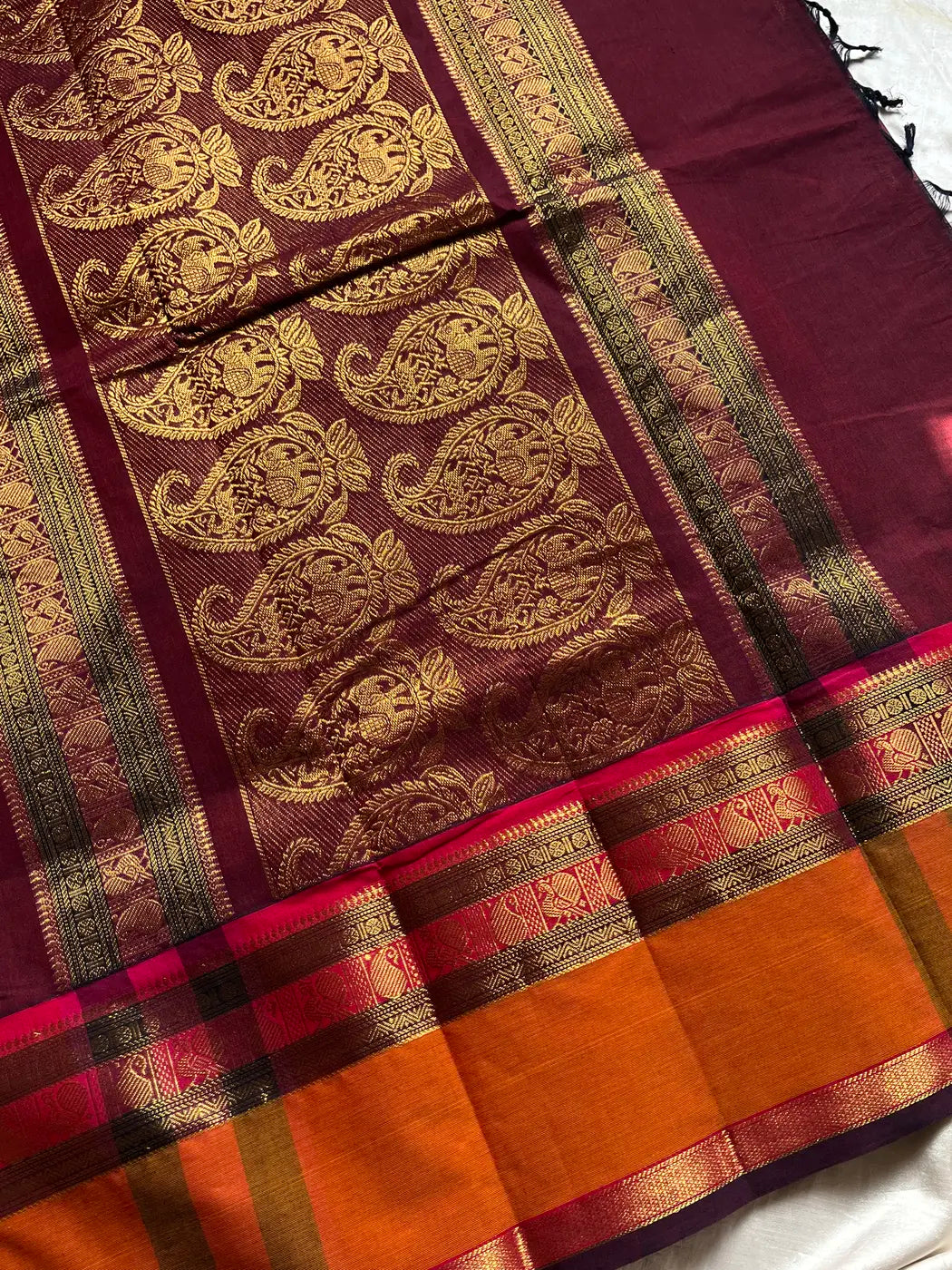 Throne Edit – Maroon Kanchi Cotton Saree