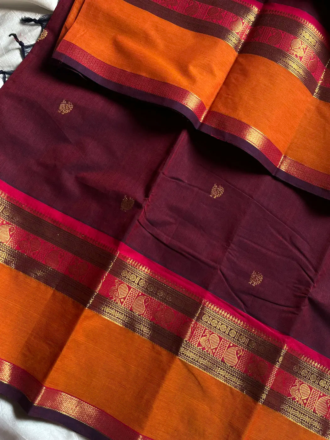 Throne Edit – Maroon Kanchi Cotton Saree