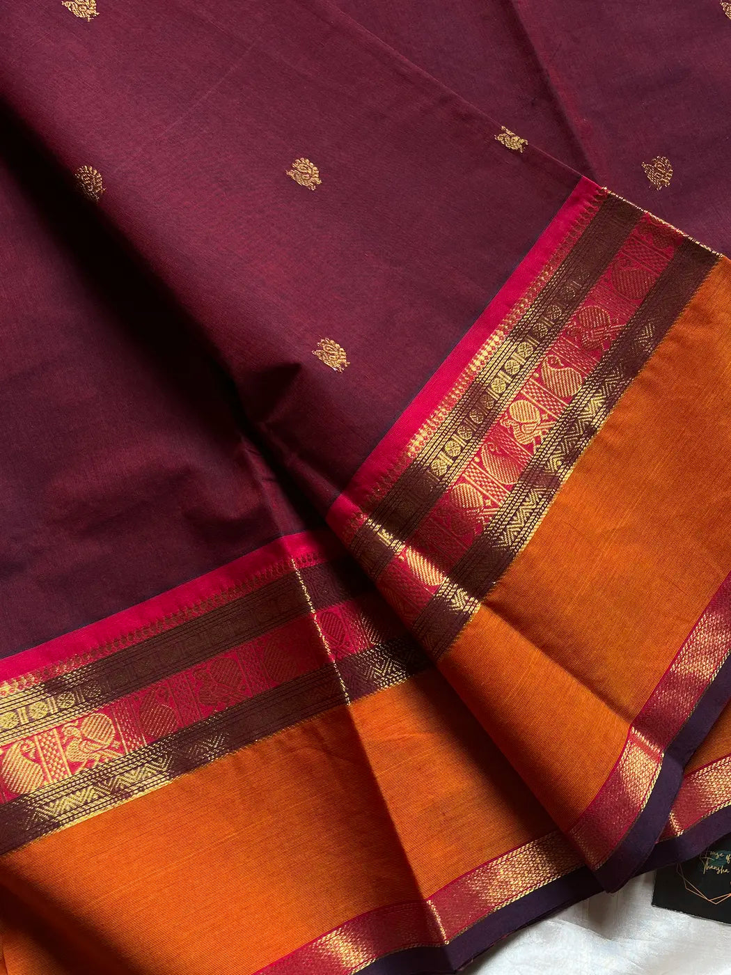 Throne Edit – Maroon Kanchi Cotton Saree