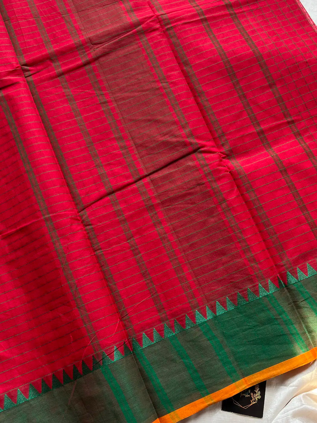Kattam Edit – Red Kanchi Cotton Saree