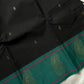 Subtle Weaves Black Chettinadu Cotton Saree with Elegant Border – Handwoven premium cotton saree by House of Thansha