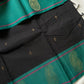 Subtle Weaves Black Chettinadu Cotton Saree with Elegant Border – Handwoven premium cotton saree by House of Thansha