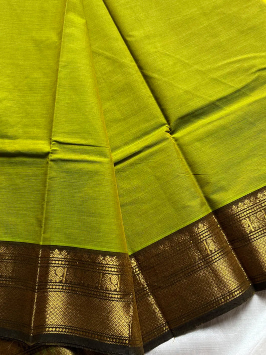 Subtle Weaves | Green Kanchi Cotton Saree