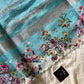Soft Tissue Edit – Sky blue Tissue Saree with Scalloped Border & Zari Work