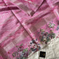 Soft Tissue Edit – Pink Tissue Saree with Scalloped Border & Zari Work