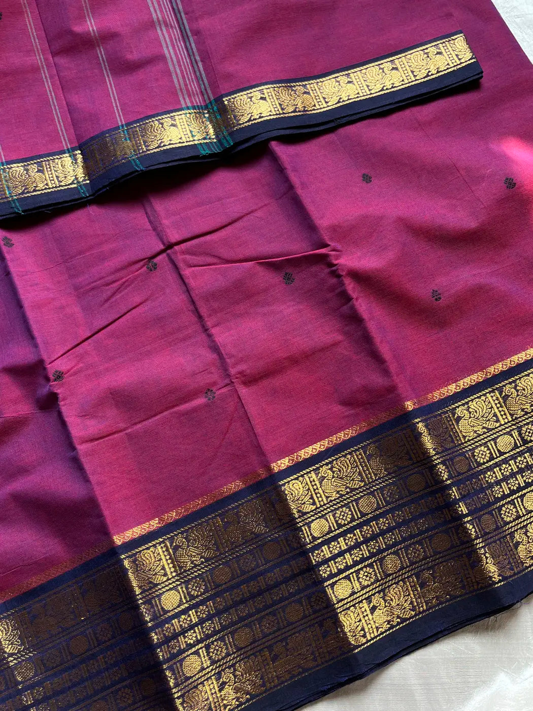 Subtle Weaves | Wine Pink Kanchi Cotton Saree