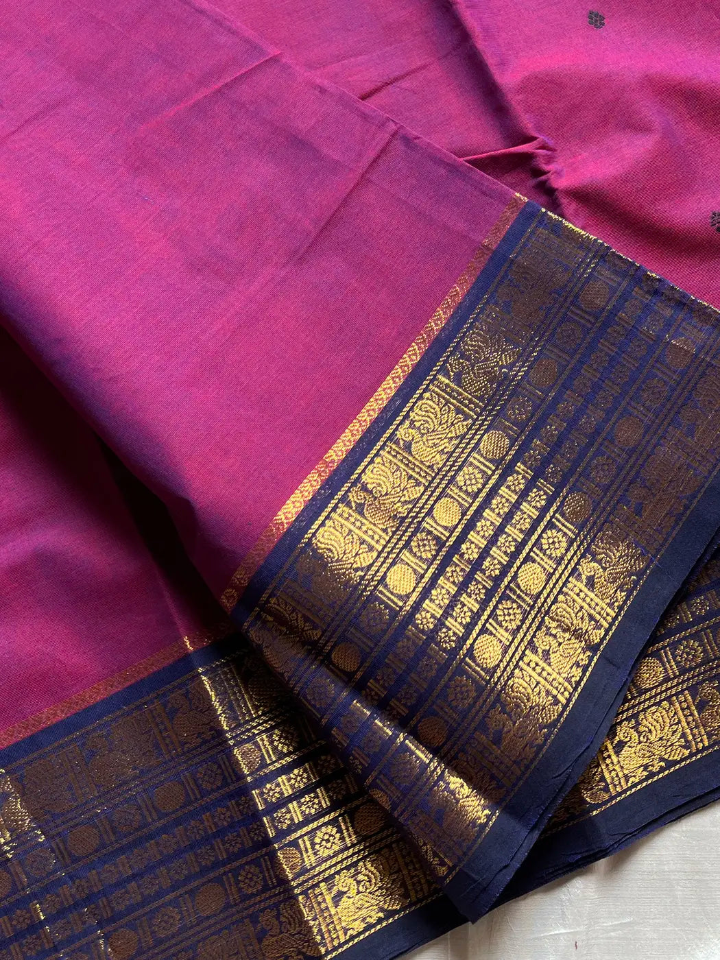 Subtle Weaves | Wine Pink Kanchi Cotton Saree