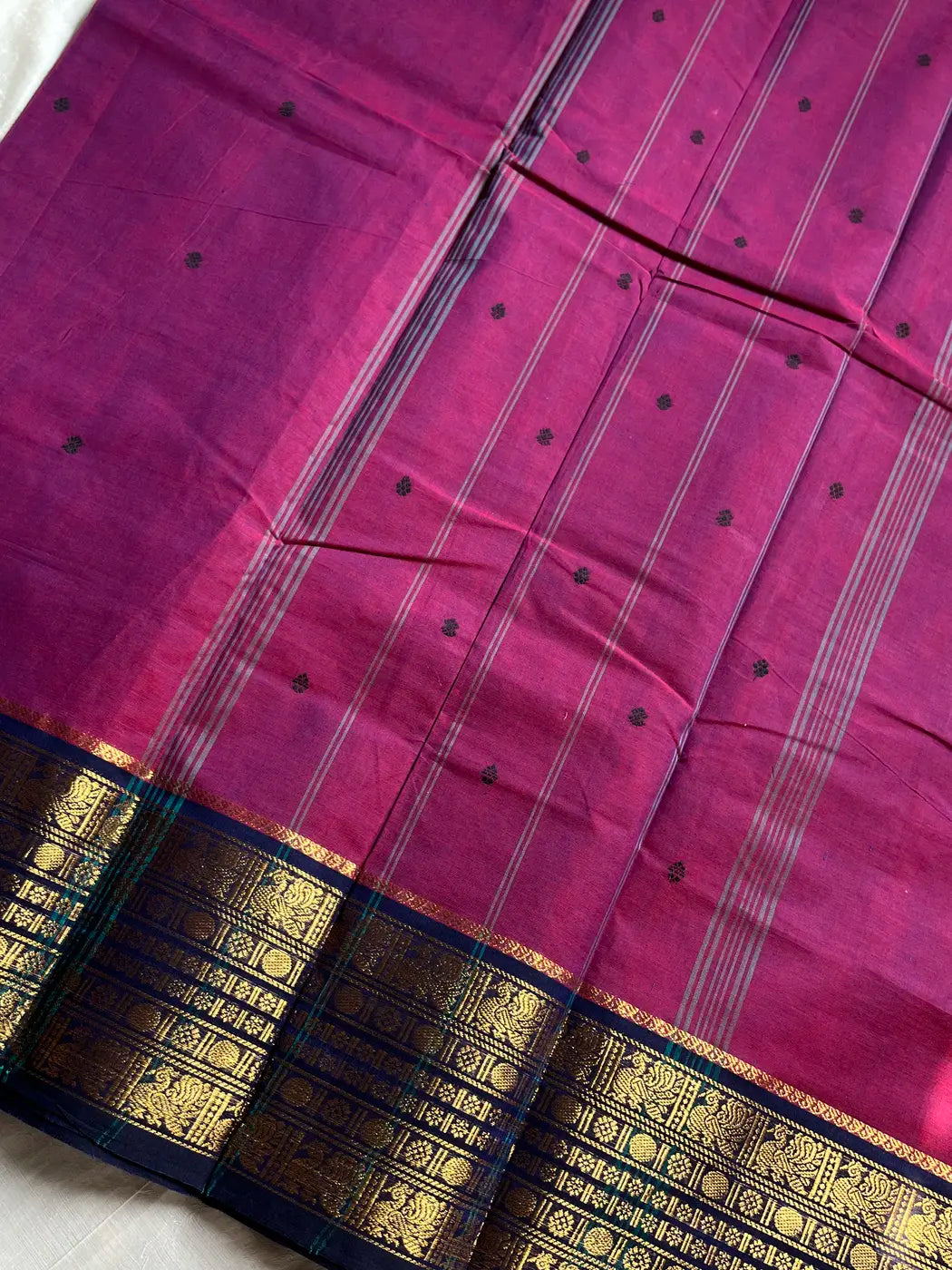 Subtle Weaves | Wine Pink Kanchi Cotton Saree