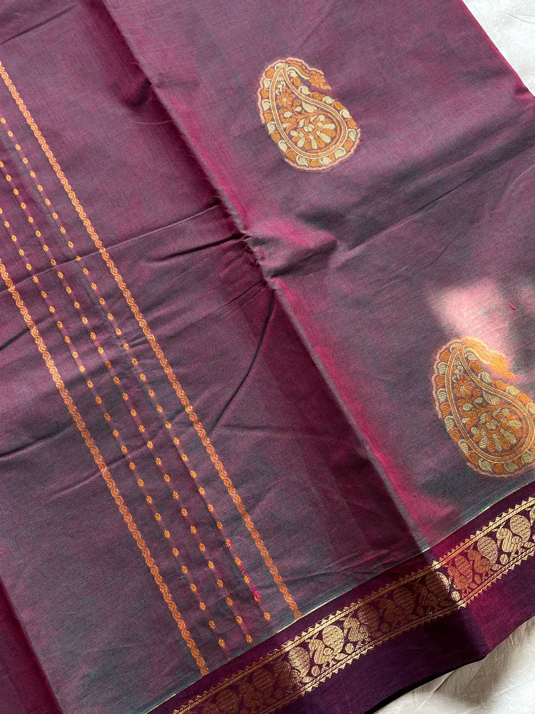 Zari & Thread Edit | Kanchi Cottons – Vintage Berry