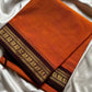 Minimal Border Edit - Orange Cotton Saree