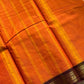 Minimal Border Edit - Orange Cotton Saree