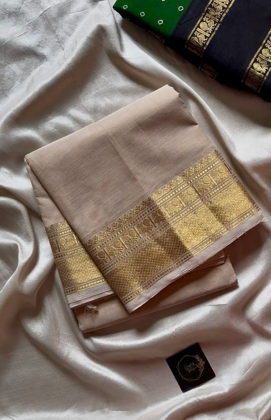 Subtle Weaves | Beige Kanchi Cotton Saree