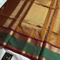 Honey brown 120 count mercerised Kanchi cotton saree with big zari border – House of Thansha