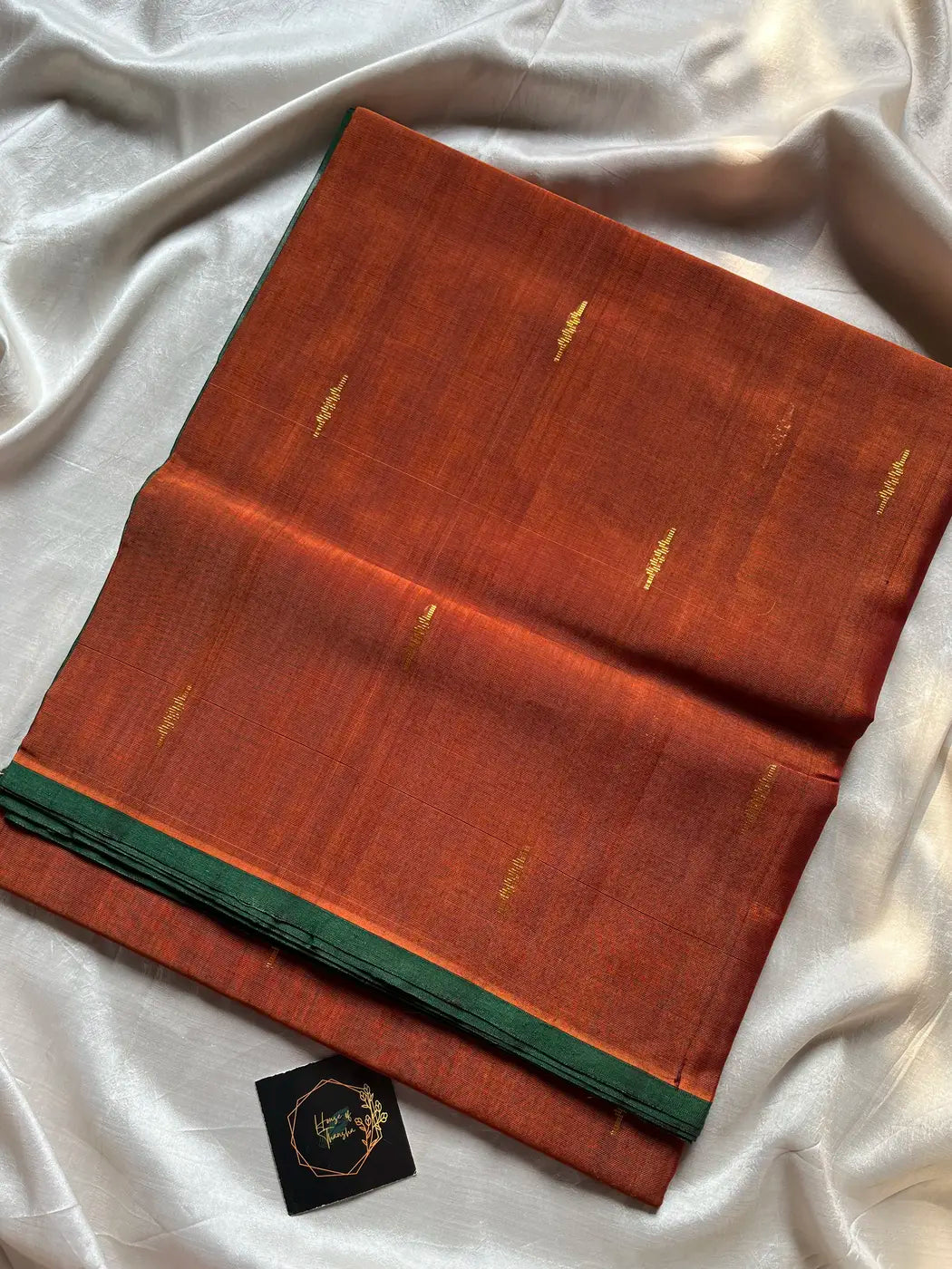 Vegan Silk Saree – Burnt Copper | Handloom Art Silk